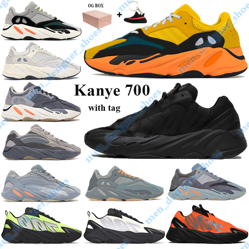

Sun Kanye 700 Running Shoes OG Solid Grey Men Women Reflective Sneakers with Box Tag mauve mauve Inertia Vanta hospital blue Trainers, Double box