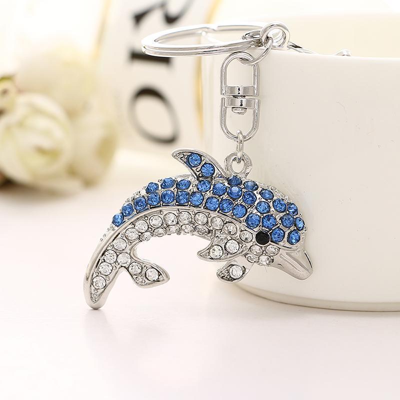 

2020 Tinykenro New Hot Rhinestone Super Cute Jumping Dolphin Bag Wallet Keychain1
