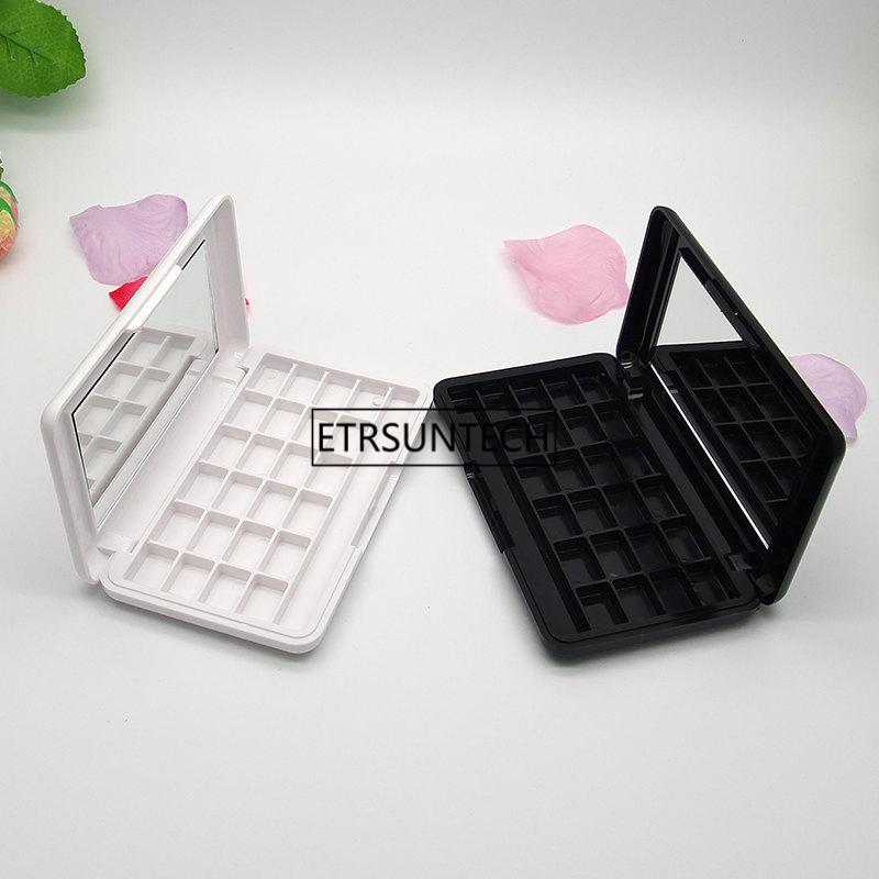 

Plastic Eye Shadow/Eyebrow Jar Packaging Box 24 Grids Cosmetic Containers With Mirror Makeup Tools For Women F1862