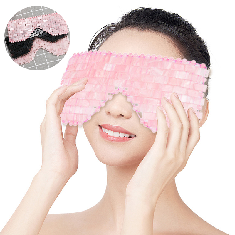 

Rose Quartz Jade Eye Mask Facial Massager Natural Stone Cold and Heat Therapy Sleep Eye Mask Relieve Fatigue Skin Care Beauty