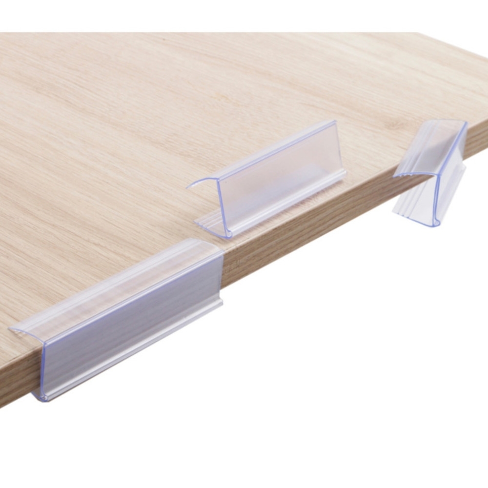 Clear Wood Shelf Label Holder Pop Sign Clips Super Grips Price Cube Slot on to Shelves-image-754680405