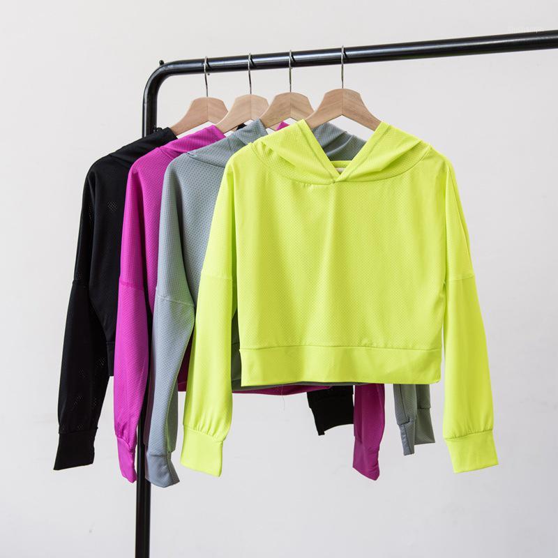 

2020 Gym Women Yoga Shirt Solid Color Short Jacket Hooded Backless Fitness Trainning Running Quick-drying Breathable Top Casual1, Black