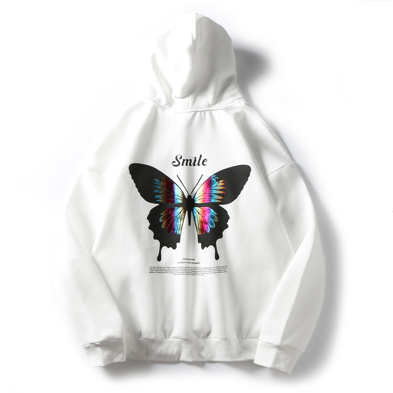 

2021 New Harajuku Men Hip Hop Streetwear Hoodie Reflective Butterfly Print Hooded Sweatshirt Autumn Fleece Casual Tops Cotton 2det, Dark gray