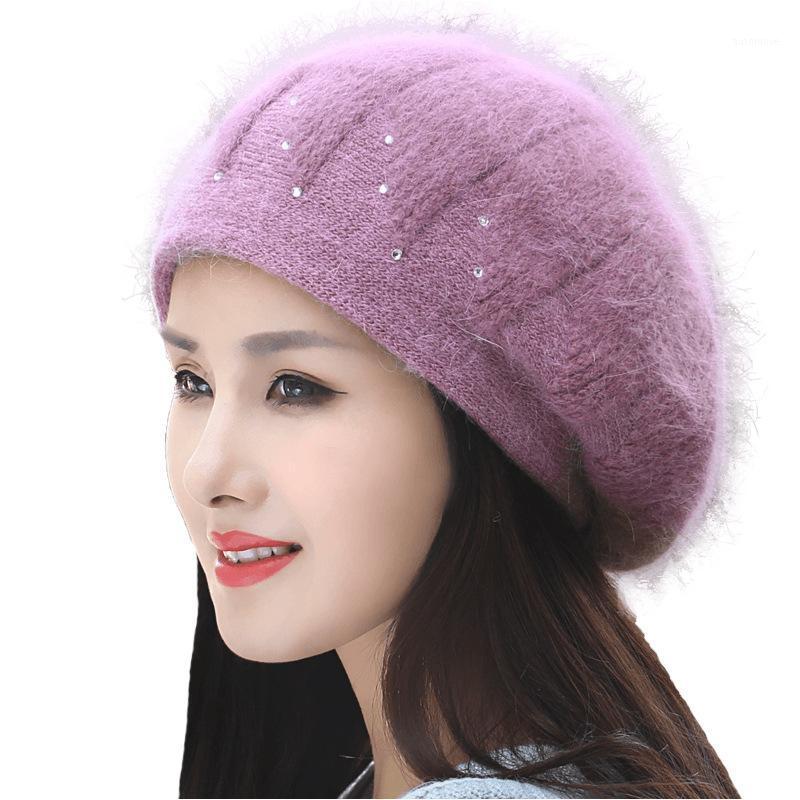 

Fibonacci Winter Hat 2020 Ladies Berets Wool Cashmere Beanie Women Brand Casual Bonnet High Quality Female Vintage Knitted Cap1, White