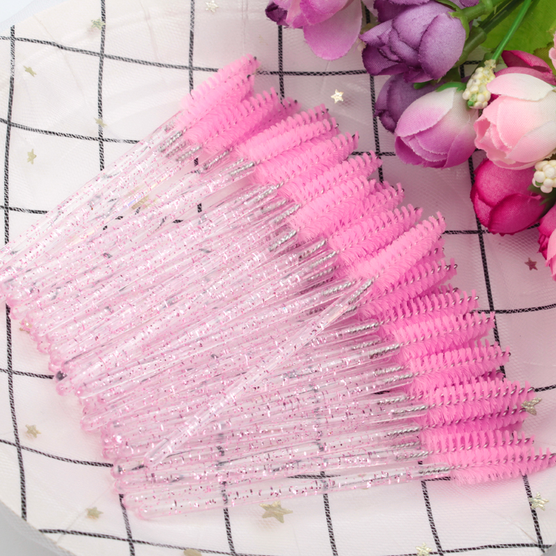 

Good Quality Disposable Crystal Eyelash Makeup Brushes Diamond Handle Mascara Wands Eyelash Extension Tools