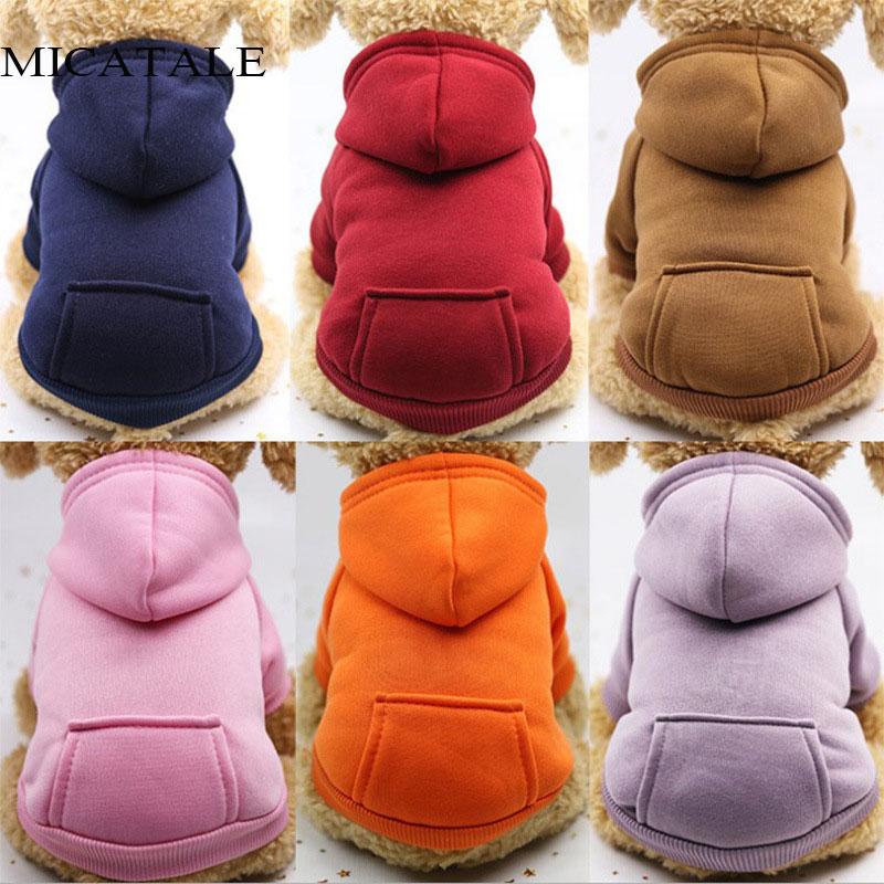 

MICATALE Winter Warm Dog Solid Hoodies Clothes Pet Clothes For Dogs Coat Jacket Cotton Clothing For Dogs Pets Outwear Clothing, Red
