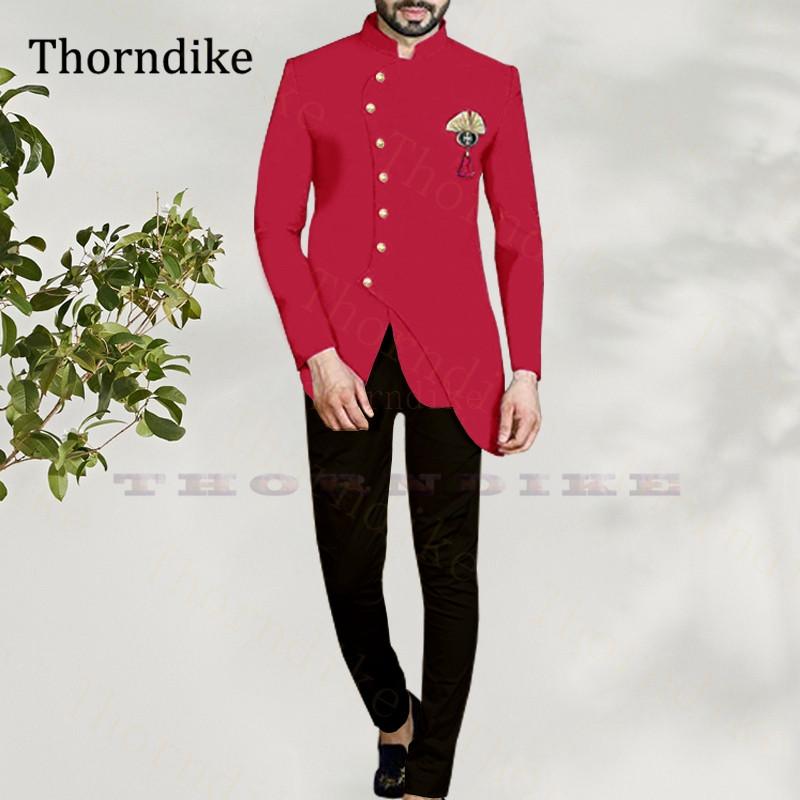 

Thorndike New Mens Suits Groomsmen Groom Tuxedos,Skinny Single Breasted Asymmetrical Blazers With Balck Pants,Custome Hoome 2021, Men suit 6