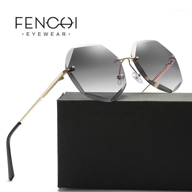 

2020 Vintage Sakura Pink Polygon Rimless Sunglasses Women Designer Sexy Driving Sun Glasses zonnebril dames1