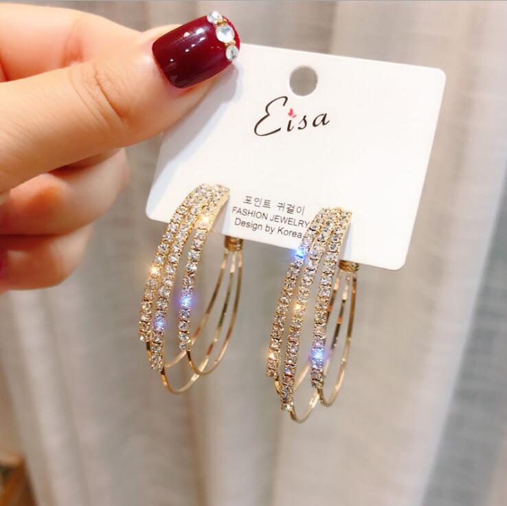 

S925 silver needle circle earrings female temperament individuality circle European and American fashion wild earrings 2020 new trend