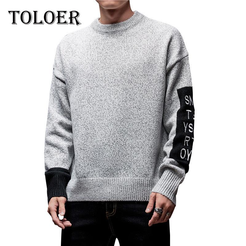 

Mens Knitted Sweater Teens Men 2021 Fashion Winter Patchwork Sweaters Pullover Harajuku Korean Oversized Black Sweater Male 3XL, Qs907blue