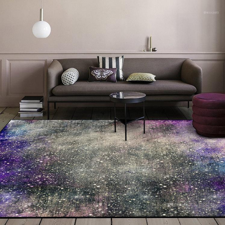 

Modern Simple Style Purple Starry Sky Carpet Stars Printed Soft Carpets For Living Room Anti-slip Rug Floor Mat Home Decor1, 19887