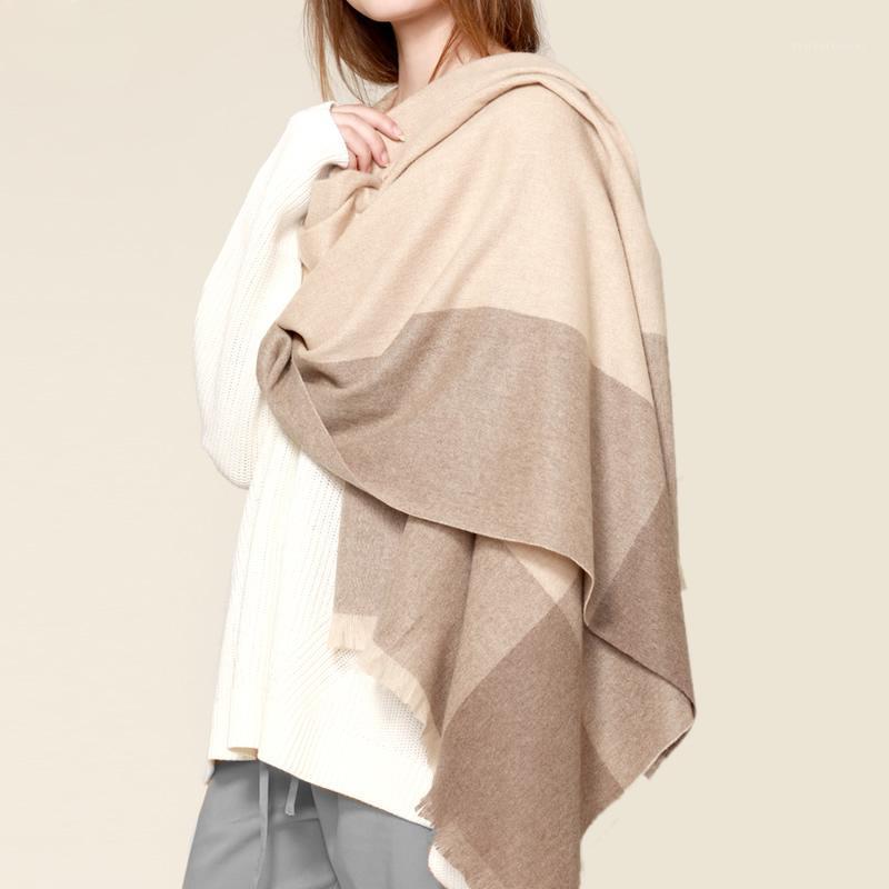 

Scarves Wool Cashmere Scarf 2021 Luxury Winter Women Thicken Warm Female Wrap Tassels Plaid1