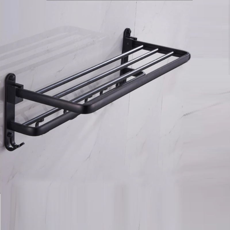 

Bathroom Accessories, Bathroom Shelf ,Towel Rack,Paper holder Toilet Brush Holder Robe Hook Space Aluminum Black Bath Hardware