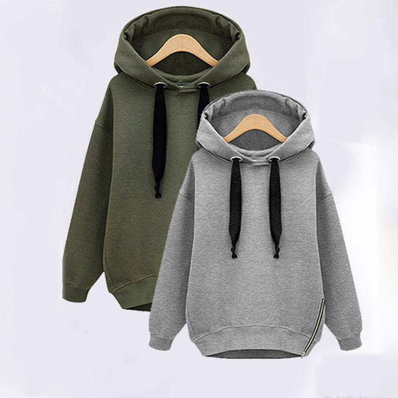 

Winter Autumn Basic Sweatshirts For Women Casual Long Sleeve Sport Pullover With Velvet Padded Skateboard Sport Zipper Hoodies1, White