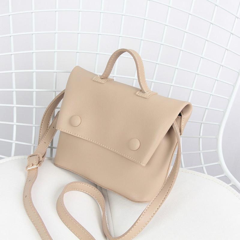 

New Korean Mini messenger bag simple fashion women's bag PU composite, Black