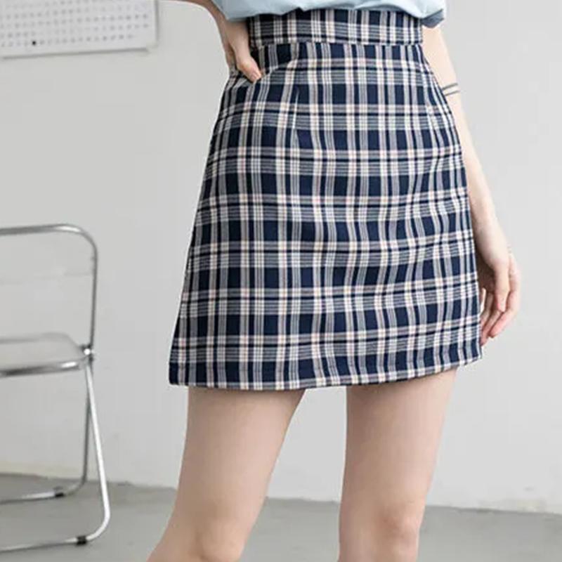 

Uniforms Ladies A-line Kawaii accessory Women Pleat Skirt Harajuku Preppy Style High Waist Plaid Skirts Mini Japanese School, Black