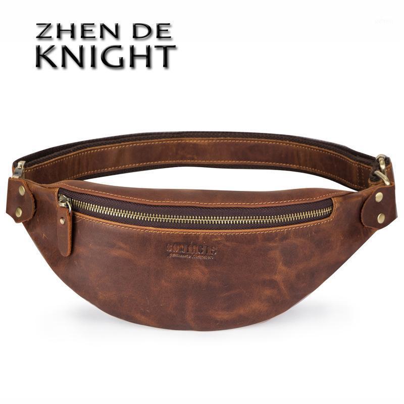 

Cow Genuine Leather Waist Pack Belt Waist Pack Bag Funny Belt Bag Men Chain For Phone Pouch Fashion1, Brown