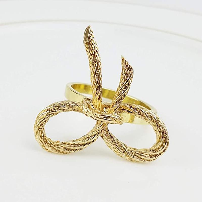 

8 pcs/lot golden napkin ring butterfly bow tie napkin buckle hotel restaurant 50JD