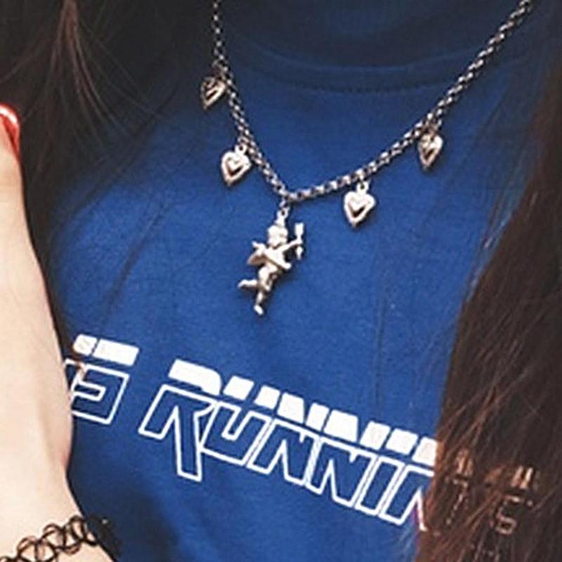 

Women Retro Cupid Love Bell Charm Pendant Necklace Clavicle Chain Choker Jewelry