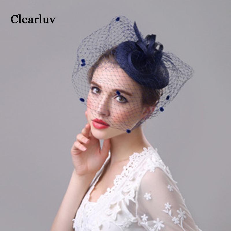 

Wide Brim Hats Lady Visor Bridal Hat Vintage European And American Hair Accessories Banquet Headdress Linen Net Yarn Wholesale, White