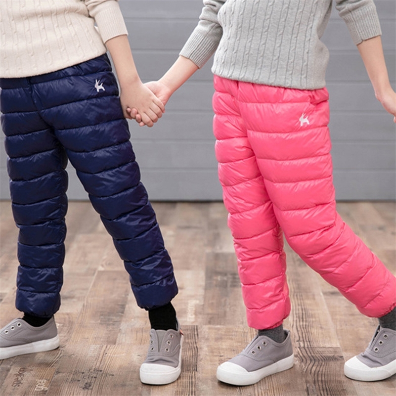 

Winter Pants For Boy Thicken Pants Girls Leggings Winter Warm Plus Velvet Trousers Warm Corduroy Thick Kids Sport Pants LJ201019, Pink