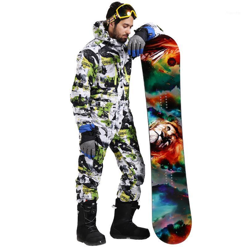 

SAENSHING Snowboarding pants winter ski suit men one piece snow jumpsuit snowboard jacket waterproof thick warm mountain skiing1, Ivory