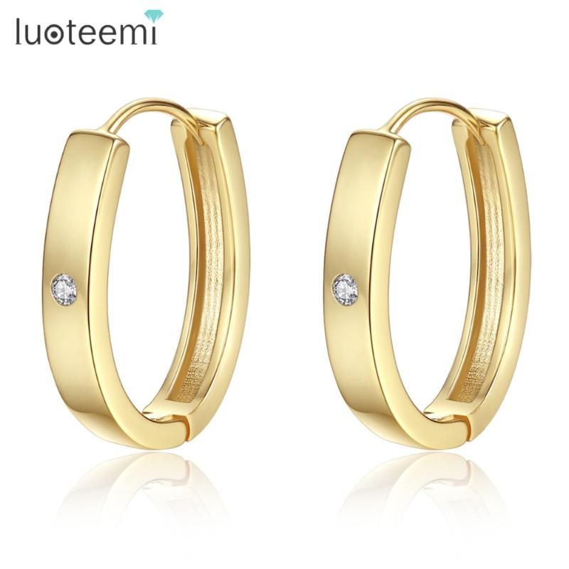 

LUOTEEMI Factory Directly Sale Big Piercing Huggie Earrings For Women Minimalism Statement Earring Fashion Tourism Bijoux 2020