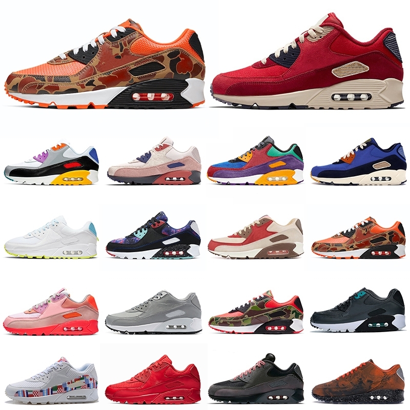 

2020 classic 90 men women sports shoes 90s undefeated Lahar Escape Green Camo Total Orange Obsidian Bred Volt mens trainers sports sneakers