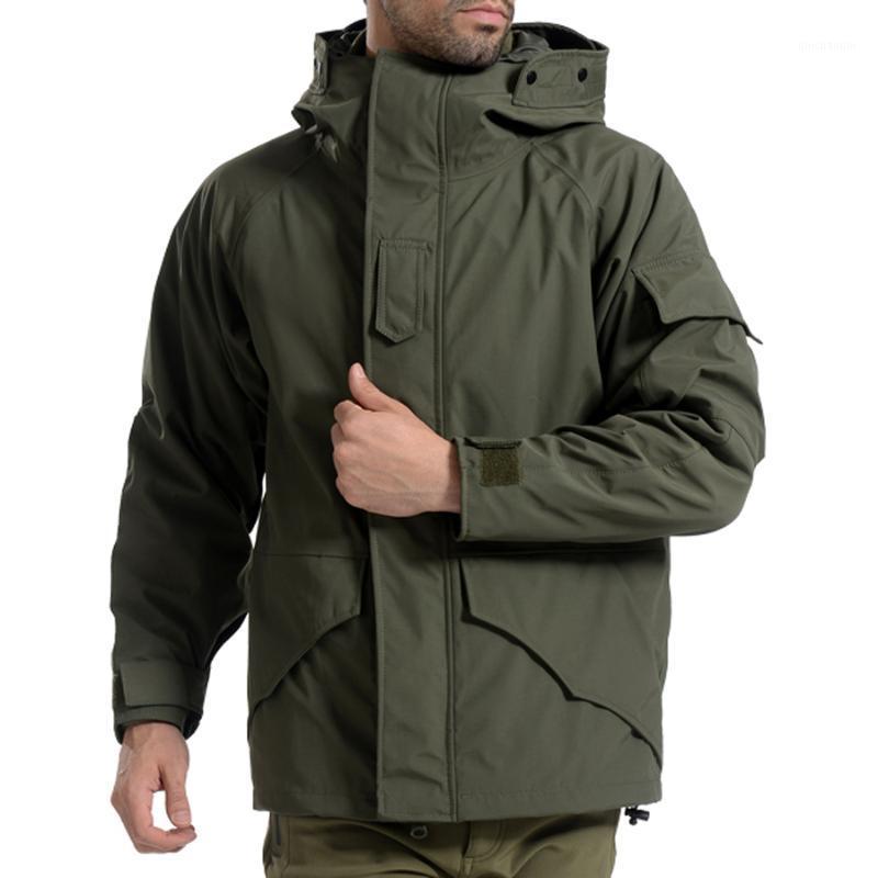 

G8 Men Hiking Jackets Camouflage Thermal Thick Coat + Liner Parka Tactical Hooded 2in1 Jacket Waterproof Outwear Winter1, Army green