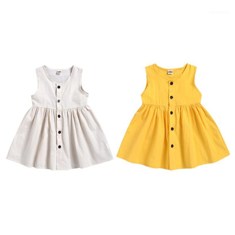 

High Quality Ins Explosion Models European And American New Small And Medium-sized Girls Solid Color Cardigan Sleeveless Dress1, Beige