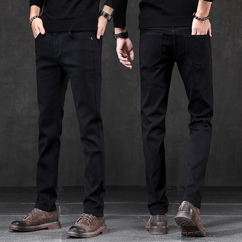 

2021 New Autumn, Arrival High-quality Male Brem Low-grade Thin Elastic Black Men's Brim Pants, Skinny Denim 18IM