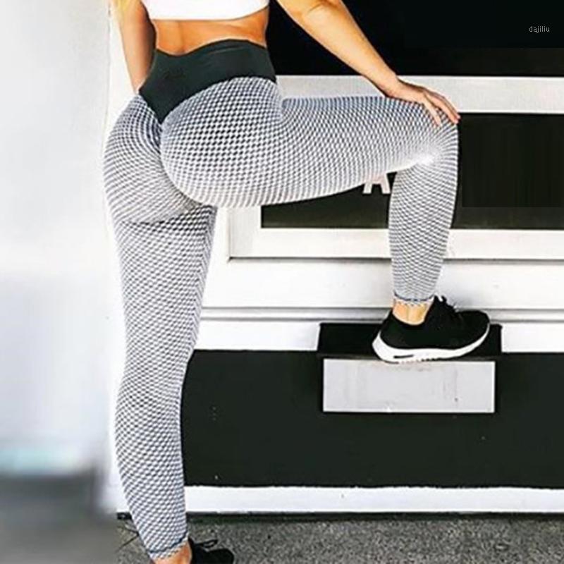 

2020 Women Casual Pleated Solid Pants Yoga Sport Slim Skinny Legging Pants Ruffle Trouser Training Running Sportswear1, As pic