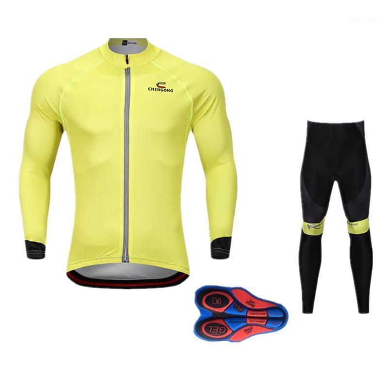 

Men Solid Cycling Jerseys Cycling Set 2020 Winter Thermal Bike Clothing 9D Gel Pad MTB Bicycle Team Long Sleeve Ropa Ciclismo1, No bib