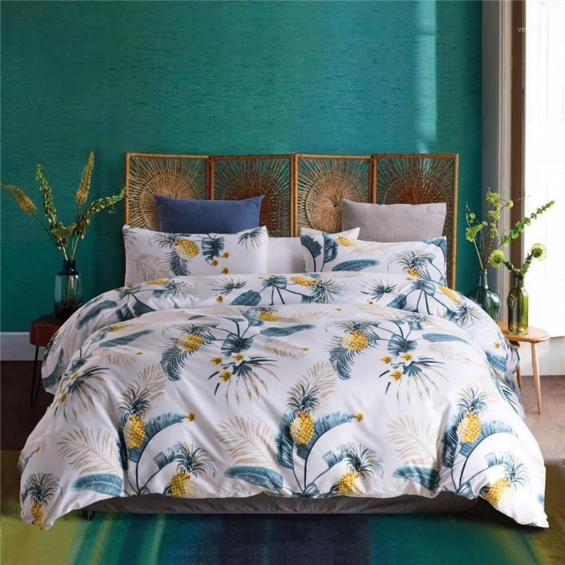 

Queen King bed set Bedclothes Quilt Cover Pillow case Fresh Pastoral Style printing bed cover comforter bedding set duvet1, Yellow