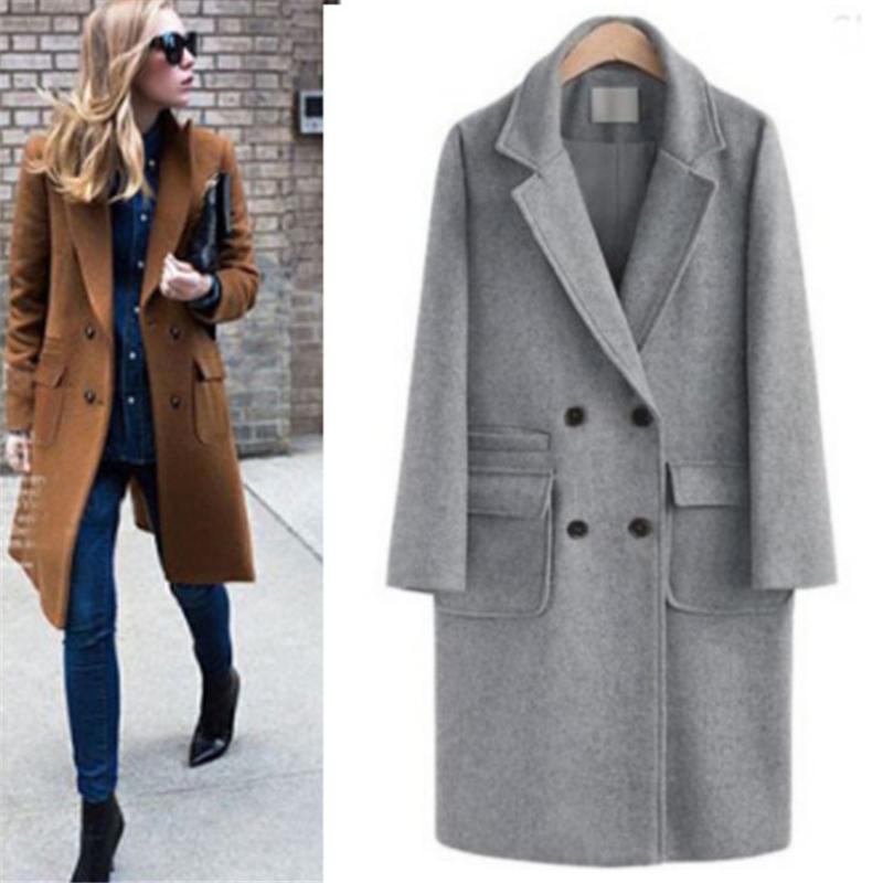 

LA CISNE Women's 2020 Autumn And Winter Clothing New Street Style Large Size Loose Mid-length Woolen Coat Jacket Women, Black