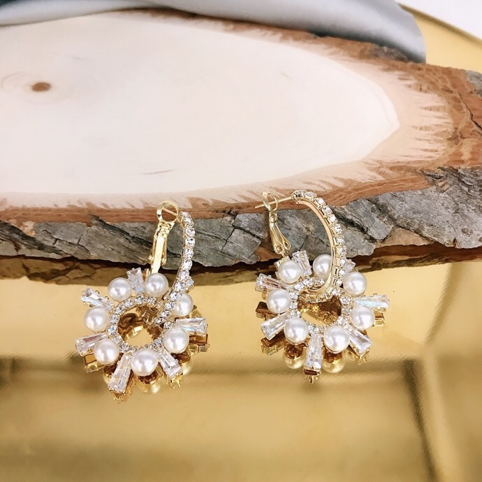 

ring Double pendant round circle Women's declaration fashion marriage jewelry mujer earrings ZGPU