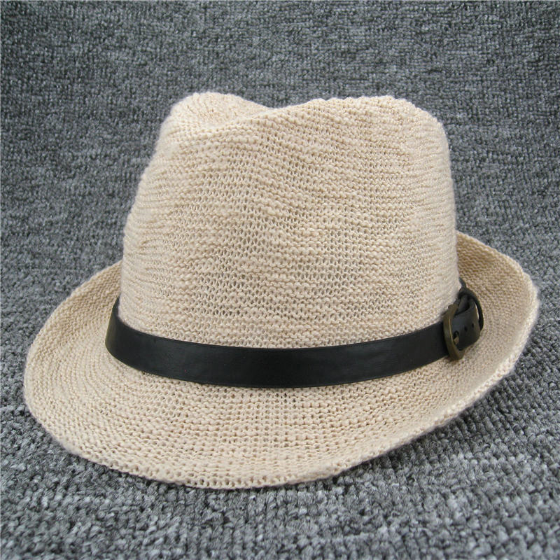 

2021 new Straw Hats Fedora Soft Vogue Men Women Stingy Brim Caps 6 Colors Choose 10pcs/lot ZDS, White