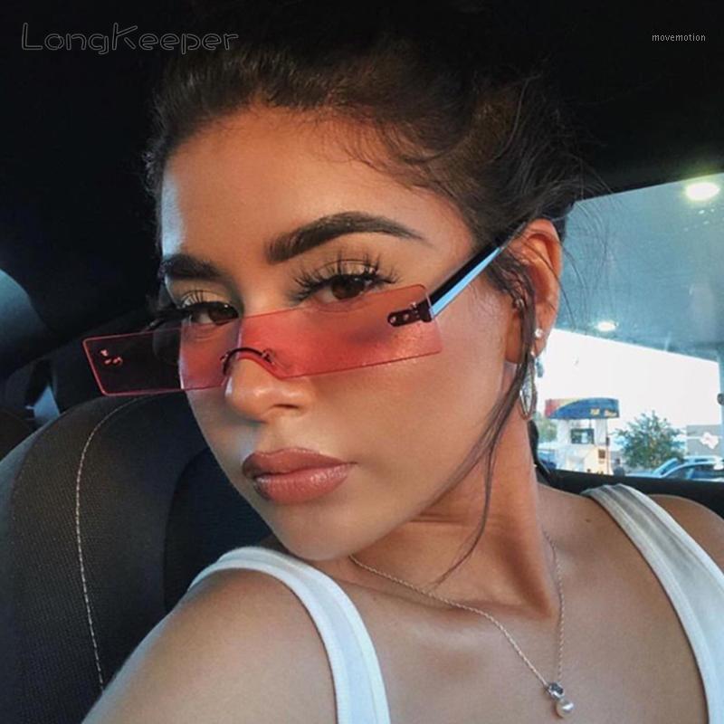 

Brand Rimless Sunglasses Women Men Luruxy Brand Design Small Rectangle Sun Glasses Retro One Piece Eyewear UV400 oculos feminino1