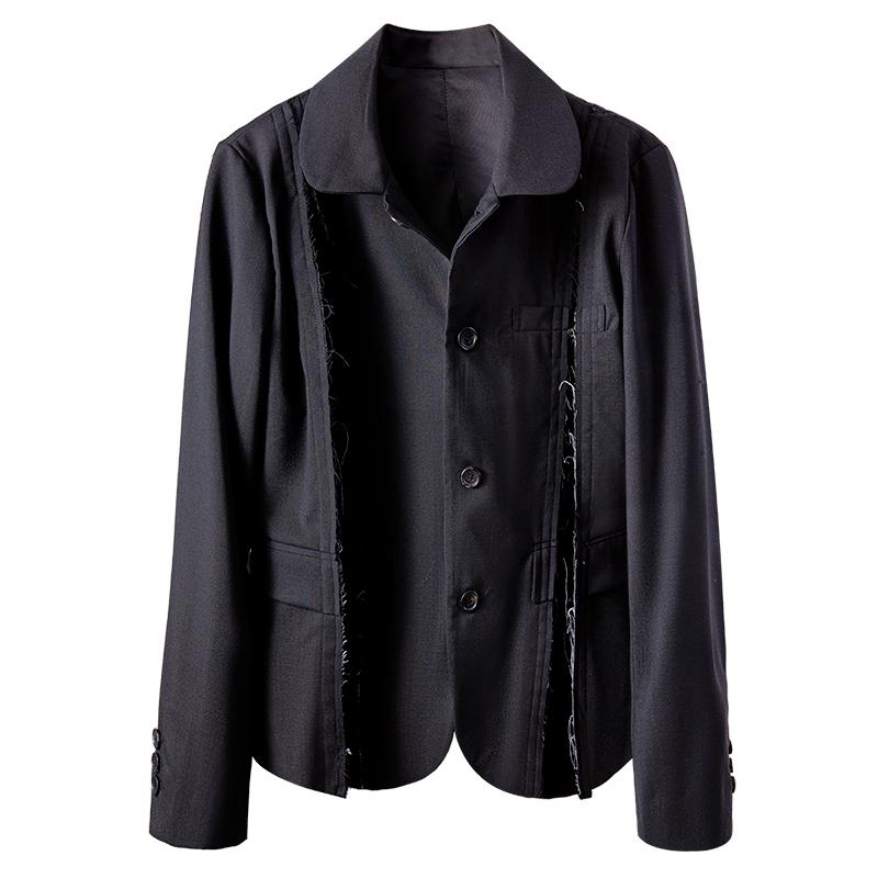 

SeeBeautiful Split Loose Blazer Coat Notched Long Sleeve Single Breasted Casual New Fashion 2020 Autumn Winter Women M467, Customize 15days