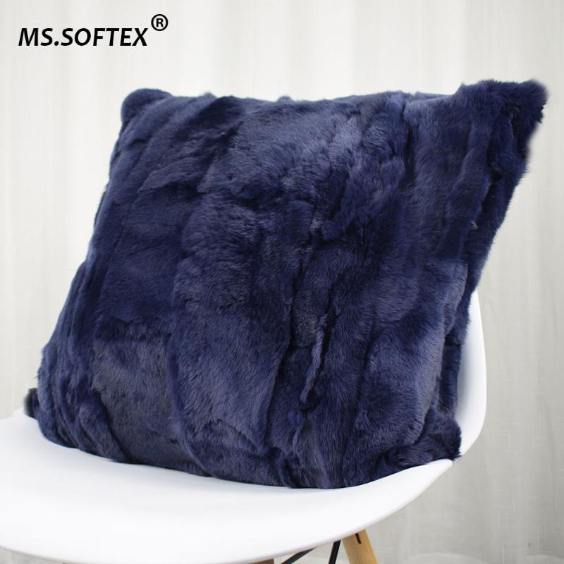 

MS.Softex Rex Fur Pillowcase Patchwork Real Skin Pillow Cushion Soft Cushion Cover Genuine Fur homes FREE SHIPPING, Beige