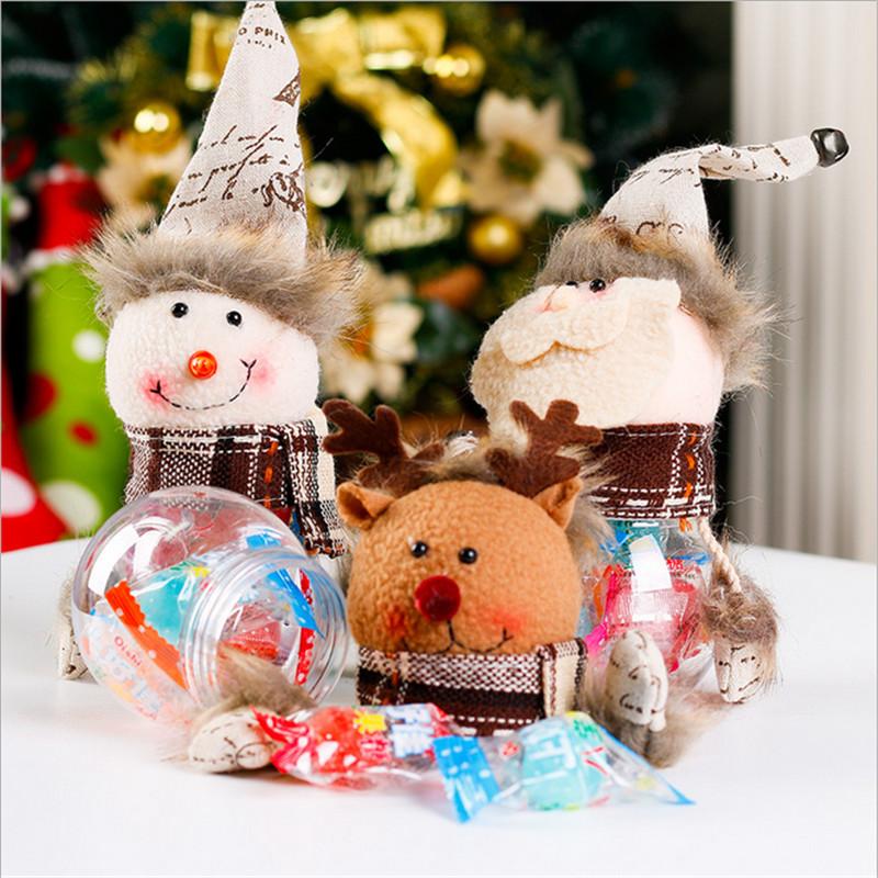 

Lovely Snowman Santa Elk Christmas Candy Filler Storage Bottle Xmas Decor Box