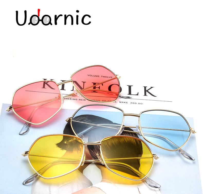 

Sunglasses Red Black Pink Lens Polygon Gold Frame Metal Punk Vintage Retro Men Women Glasses Unisex SMT-G008