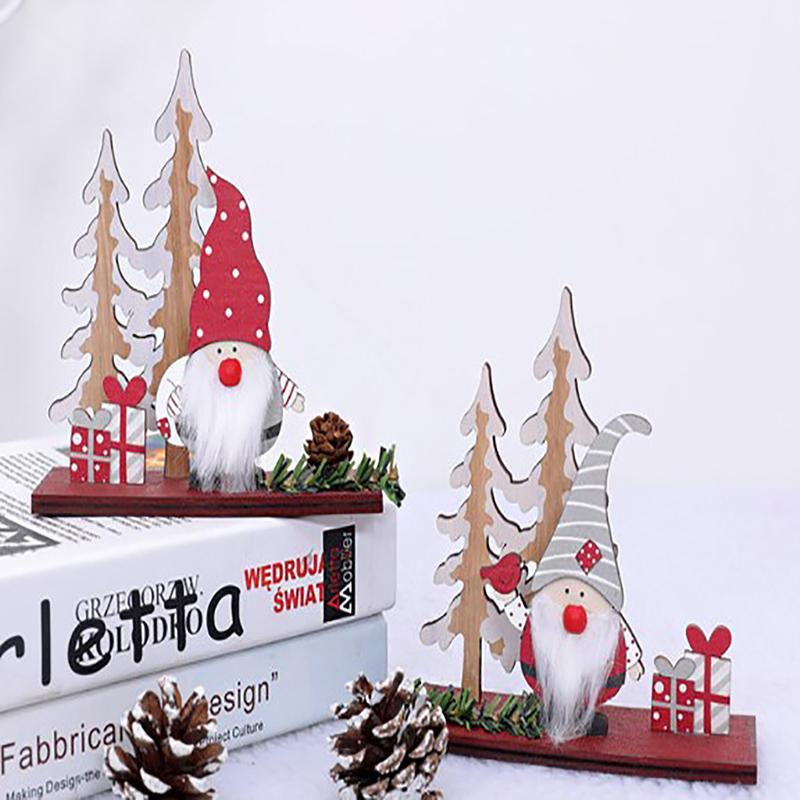 

Christmas Decor Fashion Wooden Faceless Doll Forest Old Man Desktop Ornaments1