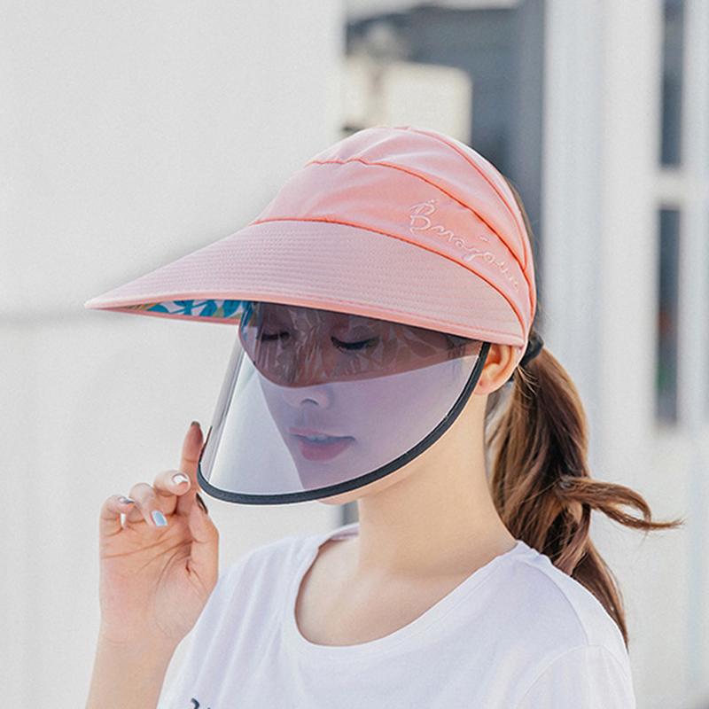 

Summer New Casual Empty Hat Unisex Outdoor Riding Sun Hat Sports Double Layer Anti-UV Embroidery Sun, Black