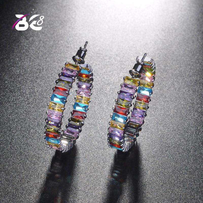 

Be 8 2020 Top Popular Fashion Jewelry With Cubic Zirconia Stone Big Circle Hoop Earrings for Women E717
