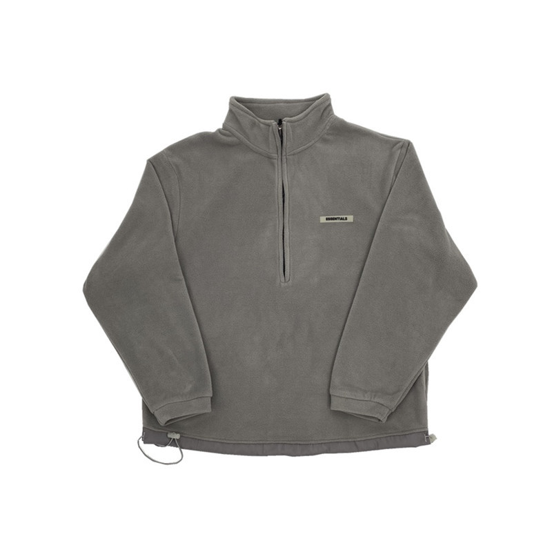 

2020FW FOG Hoodie Men Women 1:1 Best quality Half zipper Thick material Essentials Sweatshirts, Black