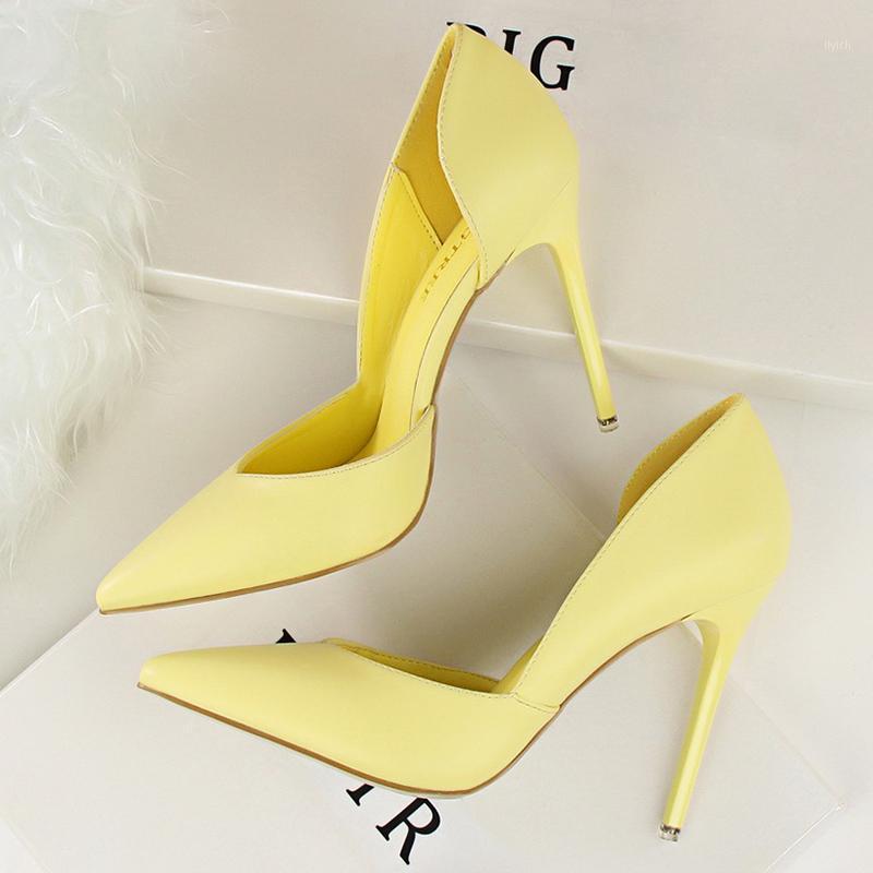 

2020 Summer Women 10cm High Heels Leather Stripper Pumps Female Escarpins Elegant Sweet Yellow Pink Shoes Stiletto Cheap Heels1, Black
