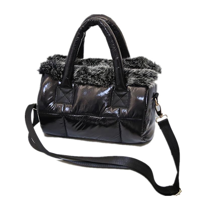 

100% fur fur bag Down bag2021 winter new women's bag space cotton shoulder Messenger luxury women designer handbag