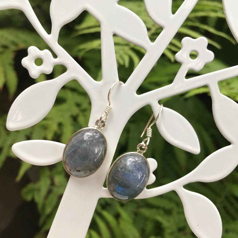 

Chanti International Natural BLUE FLASH LABRADORITE Big Sparkling Earrings 3.3 CM1