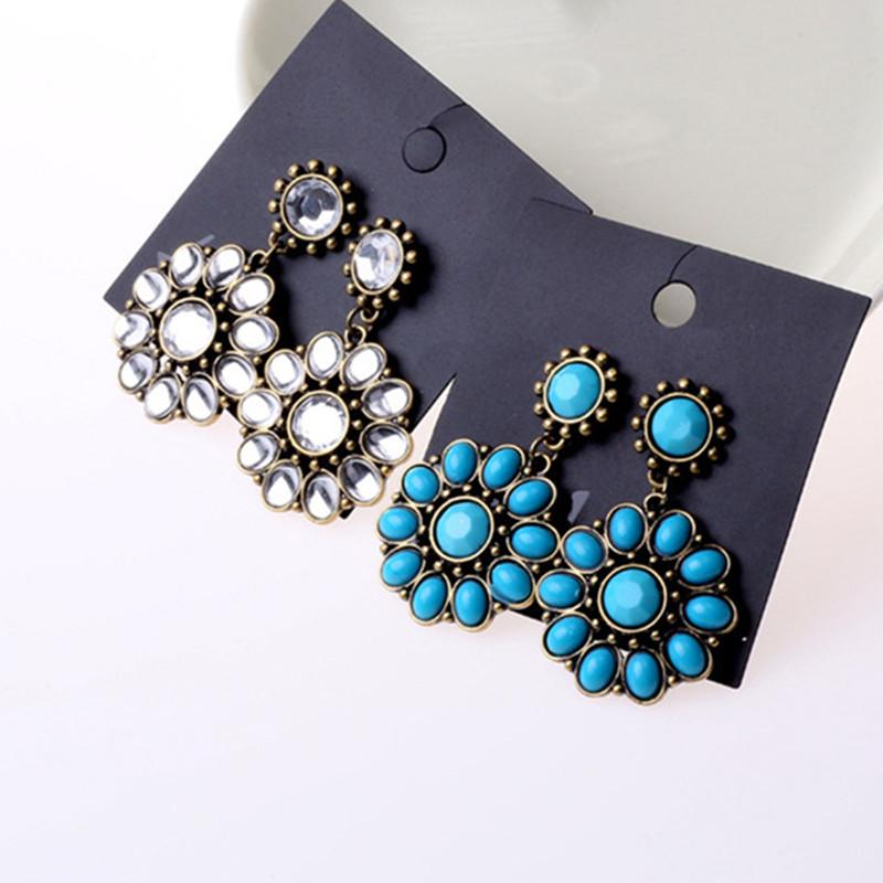 

The new design Korean Rhinestones Earrings Multicolor Crystal Sunflower Earrings